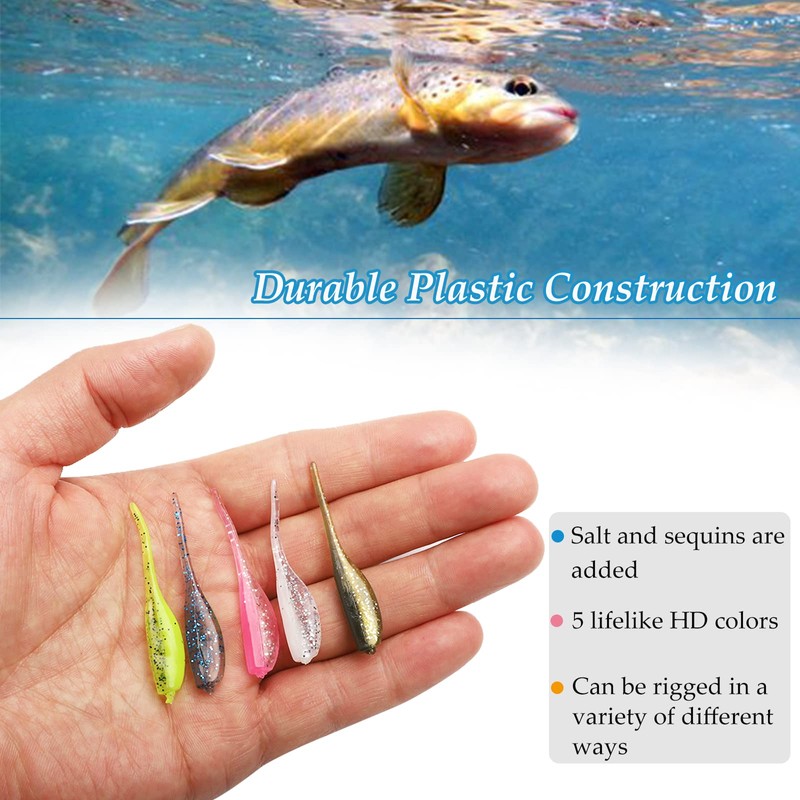 Dovesun Crappie Lures Kit, Fishing Soft Plastic lures Crappie Walleye