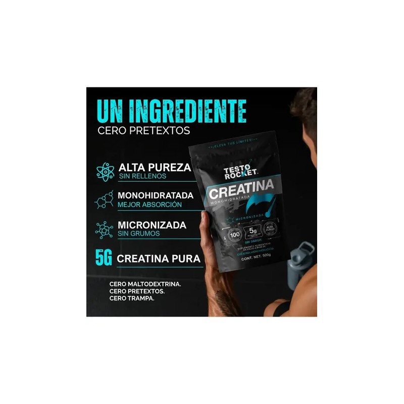 Creatina Monohidratada y Micronizada Polvo | 100% Alta Pureza Certificada