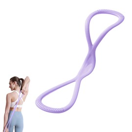 Resistance Bands, Figure 8 Exercise Bands for Women Men,8 Shaped Resistance Rubber Band with Handles for Glutes,Back,Fullbody Yoga Pulling Rope,Ease of Use (Purple, 25lb)