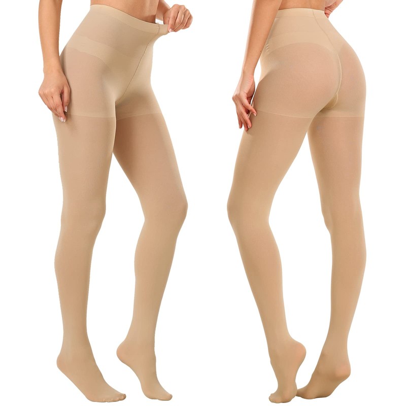 MANZI 2 Pairs 70 Denier Women's Tights Stretch Run Resistant