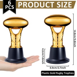 Conderyang 24PCS Small Gold Football Trophies 5.8 Inch Trophy Award Fantasy Football Medals for Team Mini Trophies Bulk Championship Game Day Participation Competitions Ceremony Party Favors