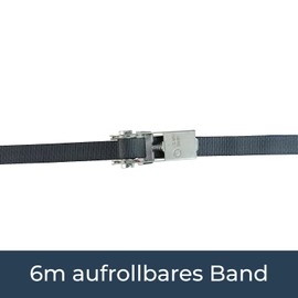 G-Rack Lashing Straps with Ratchet, Lashing Strap with Hooks and Mounting Strap for Load Securing, Transport, Edge Protection, Tension Strap Set - 6 m, Black