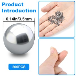 PAGOW 200 Pcs Paint Mixing Balls Nail Polish 316 Stainless Steel Bearing Balls, 3.5mm/apr. 0.14”