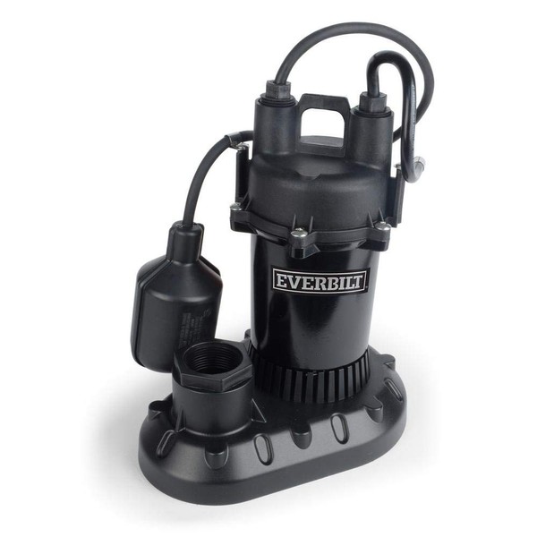 Everbilt HDPS50W Submersible Aluminum Sump Pump, Black