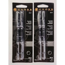 2 Packs - Cross Fountain Pen Cartridge Ink Refills, Black Ink, 6 per card (8921)