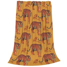 amepay Tiger Blanket Gifts for Adult Kids Animal Tigers Print Pattern Flannel Throw Blankets Soft Comfy Lightweight for Home Decor Couch Bed Sofa 50x40 Inches