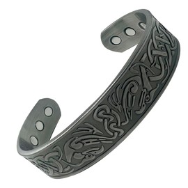 Mnb Magnetics Pure Copper Celtic Style with an Intricate Eagle/Bird of Prey Design - Extra Strong Magnets (Large, Pewter)