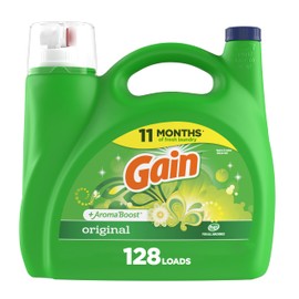 Gain Gain + Aroma Boost Liquid Laundry Detergent, Original Scent, 128 Loads, 184 fl oz, HE Compatible