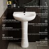 20"W x 17"D White Morden Pedestal Sinks for Small Bathrooms,