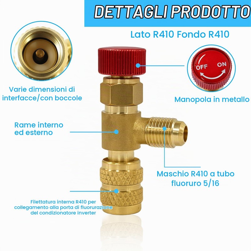 2 Pezzi Valvola Controllo Flusso R410 R22, Valvola di Sicurezza