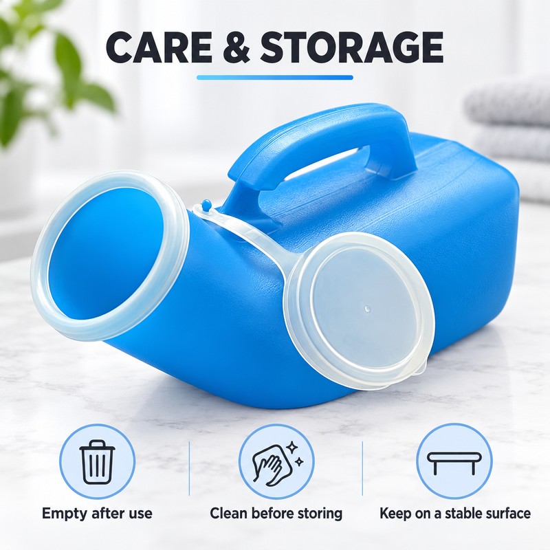 Male External Urine Collector Bottle with Lid for Personal Bathroom