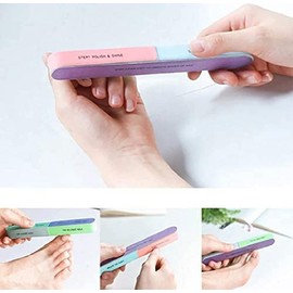 SWEETPEA® 7 IN 1 -Sided Nail Buffers/Filers for Manicure ( Colours will ba send as per availibility)- Combo of 2