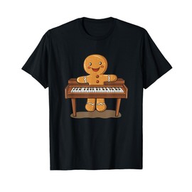 Gingerbread Man with Piano Costume for Boys and Girls T-Shirt