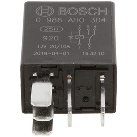 Bosch Automotive 0986AH0304 Micro Relay 12V 20A 5 Terminals IP5K4 Temperature Resistance -40°C to 85°C