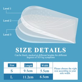 Scettar 3 Pairs Overpronation Insoles,3 Layers Adjustable Heel Wedge Corrective Inserts for Over Supination,Correct Excessive Pronation Upward Rotation,Xo Leg Shapeorthotic Insoles for Women Men (S)