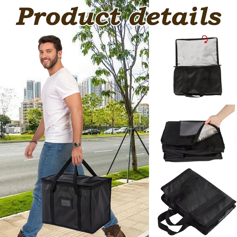 Yonfas Large Food Delivery Bag – Insulated Thermal Bag for