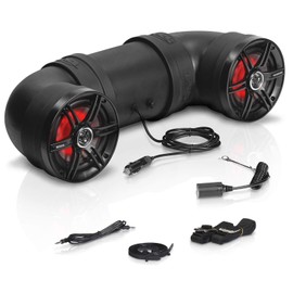 Sound Storm Laboratories BTB6L ATV UTV Sound System - 6.5 Inch Speakers, 1 Inch Tweeters, Full Range, IPX5 Weatherproof, Bluetooth, Built-in Amplifier, Multicolor Illumination, Golf Cart Compatible