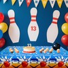KEFAN 4 Pcs Bowling Birthday Party Tablecloths Supplies, Rectangle Bowling
