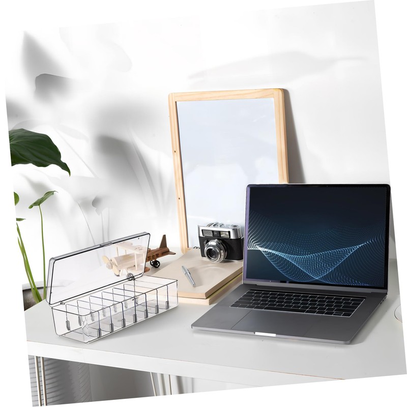Operitacx 2 Pcs Cable Organizer Box with Lid Transparent Storage