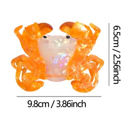 Fantasy Crab Hair Clip,Cute Acetate Claw Clips,Big Hair Clips for Women,Gold