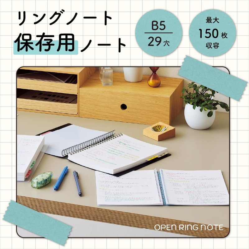 Lihit Lab N1851-1 Ring Notebook, Storage Notebook, Semi B5, Clear