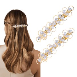 Hotalisona Hair Clips Barrettes Butterfly Gold Silver Rhinestone Diamond Wedding Bridal Short Cute Hair Clips Barrettes Fashion Accessories for Women Girls Thin Thick Hair