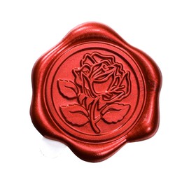 Yoption Rose Wax Seal Stickers, 50 Pack Wax Stickers Envelope Wedding Invitation Seals Metallic Red Self Adhesive Wax Stickers for Party, Christmas, Envelope, Gift Wrapping