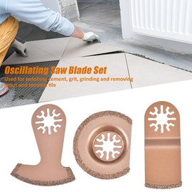 Uadme Oscillation Tool Joints, Multitool Saw Blade Set, 3 Pieces Oscillating Saw Blades for Polishing Cement and Removing Grout and Ceramic Tiles