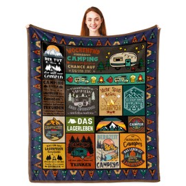 Camping Gifts, Camping Gifts for Men, Gifts for Camper, Camper Gifts, Camping Decoration, Motorhome Gift, Camping Gadgets Motorhome, Caravan Accessories Indoor, Camping Blanket 150 x 130 cm