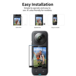 For Insta360 X5 Sports Camera Tempered Glass Screen Protectors - High Transparency, Bubble-Free, Anti-Scratch, Fingerprint Resistant (3 Pack)