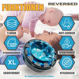 REVERSED® Pack of 10 Refill Films for Nappy Bins - Compatible with Tommee Tippee Twist & Click Angelcare Sangenic Spross, Practical Refill Cassettes for Nappy Bags, Odour-Proof Nappy Bins