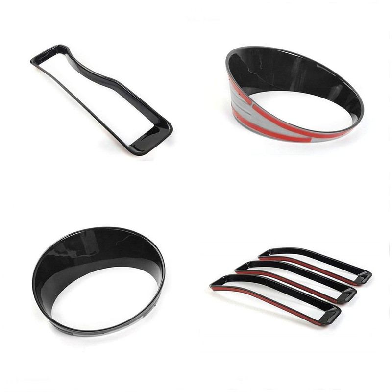 JeCar Front Grill Inserts & Headlight Cover Kit Compatible with