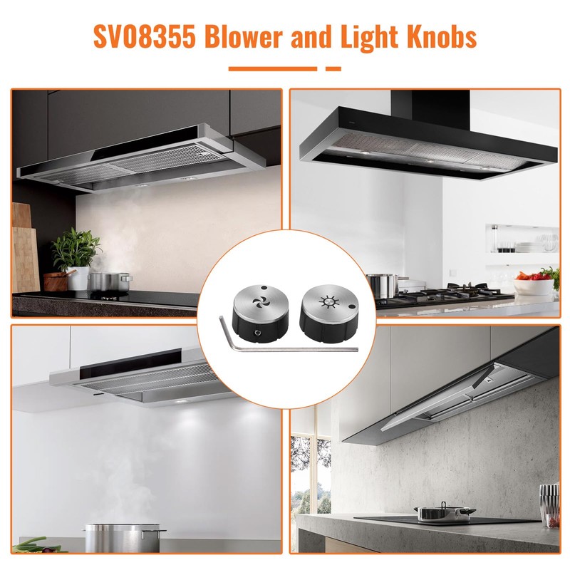 superbobi SV08355 Blower and Light Knobs Replacement for Broan Range