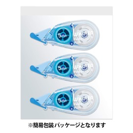 Plus 51-749 Correction Tape, Whiper Petite 0.2 inches (5 mm), Eco Packaging, Blue, Pack of 3