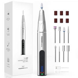TOUCHBeauty Electric Nail Files, 8 in 1 Electric Nail Drill, 5 Adjustable Speeds, 30000 RPM, 8 Drill Bits, Professional Electric Manicure & Pedicure Kit for Acrylic Nails Gel, DIY Salon Manicure Set