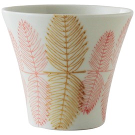 Hasami 急須 Tumbler Set/Easy to Pour Tea Strainer with Pot Free Cup Set Leaf Red Stamped