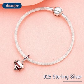 Amuefer Pack of 2-3 Charm Glowworm Butterfly Turtle Donut Coffee Cup Love Dangle Charms for Bracelets 925 Sterling Silver Pendant for Necklaces Birthday Christmas Jewellery Gifts for Women, Sterling