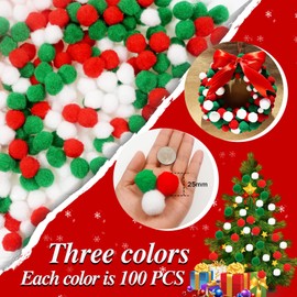 TOAOB 300pcs Pom Poms 25mm Assorted Fluffy Pom Poms Multicolor Fuzzy Pompoms Balls for DIY Crafts Decorations Projects