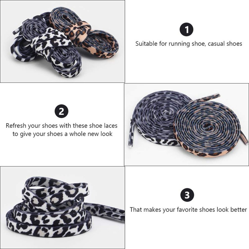 SOIMISS 3 Pairs of Shoelaces with Animal Motif, Zebra Cow