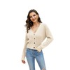 Women's Button Down Cropped Cardigans Long Sleeve Rib Knit Fall