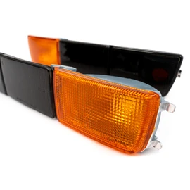 Front Indicator Orange Indicator Lights + Long Bezels Black Set Left and Right Registration Free
