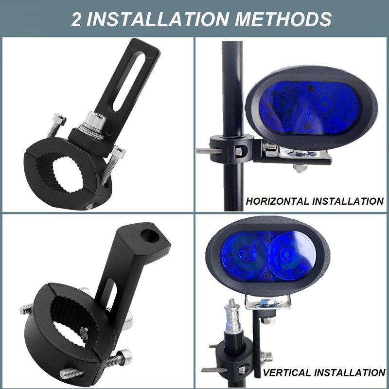 Biqing 2PCS Motorcycle Spotlights Mounting Brackets,Aluminium Front Fork Tube Clamp