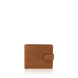Burneside - Real Leather Wallet in Cognac Brown with Gift Box