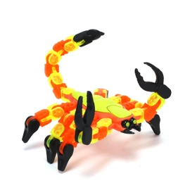 Zing KLiXX Scorpion Yellow– Stop Frame Animation and Fidget Toy with 200 Points of Articulation, Click Connect Fidget Animate