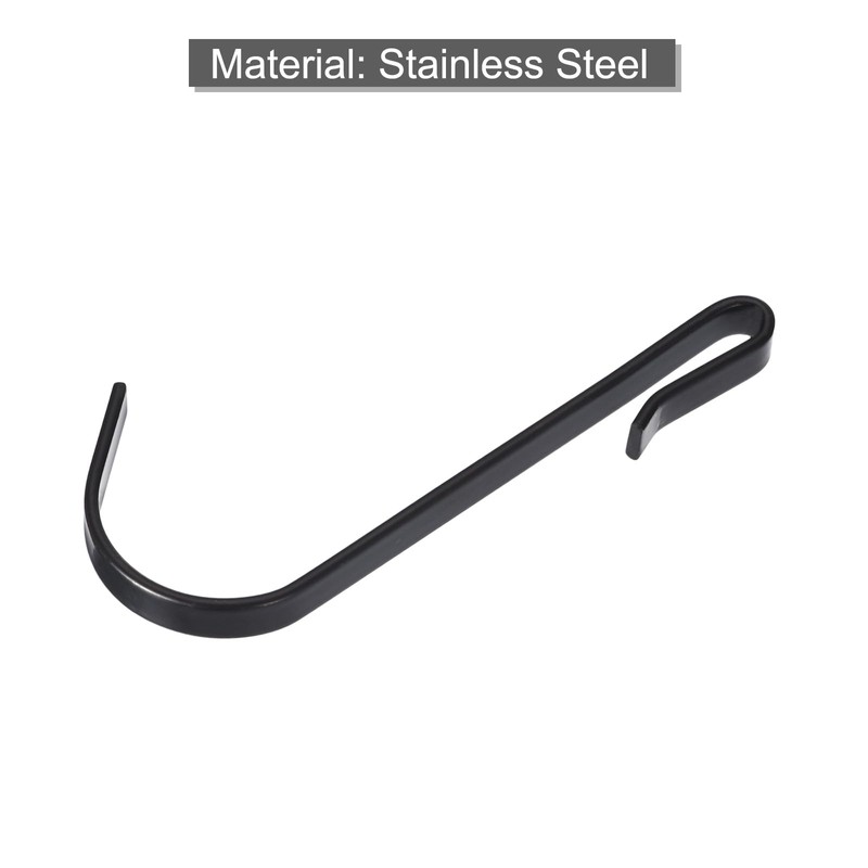 sourcing map 10pcs Stainless Steel J Shaped Hooks, Clip-on Hook