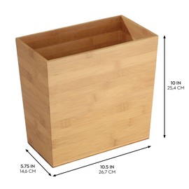 iDesign Small Rectangular Bathroom Trash Can - Set of 2 - Natural