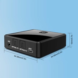 Wireless Bluetooth Transmitter Receiver, 2-in-1 Fibre Optic Bluetooth 5.0 AUX 3.5 mm Wireless Audio Adapter for TV/Car Sound System