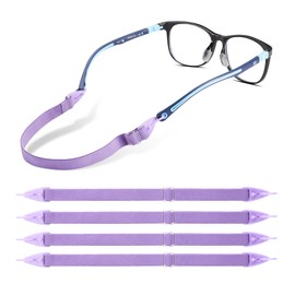lvvfit Kids Glasses straps-Adjustable Glasse Strap Sports eyeglasses Straps Sunglasses Straps for Kids Toddler Boys Girls, 4pcs Purple, Small