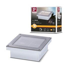 Paulmann Aron 94238 Solar Recessed Floor Light LED Outdoor Light Square Including 1x 0.7 Watt Black Stainless Steel Plastic 3000 K Warm White