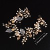 JWICOS Pearl Bridal Headband Wedding Hair Vine Leaf Headpiece Wedding